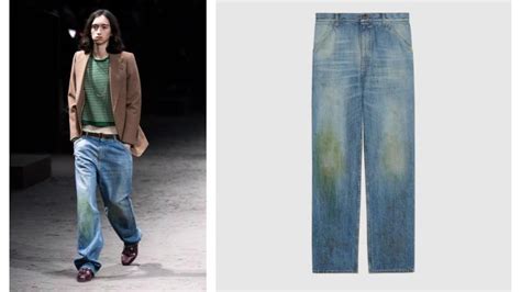 jeans macchiati di erba gucci|Moda Uomo 2020: i jeans Gucci con macchie d'erba .